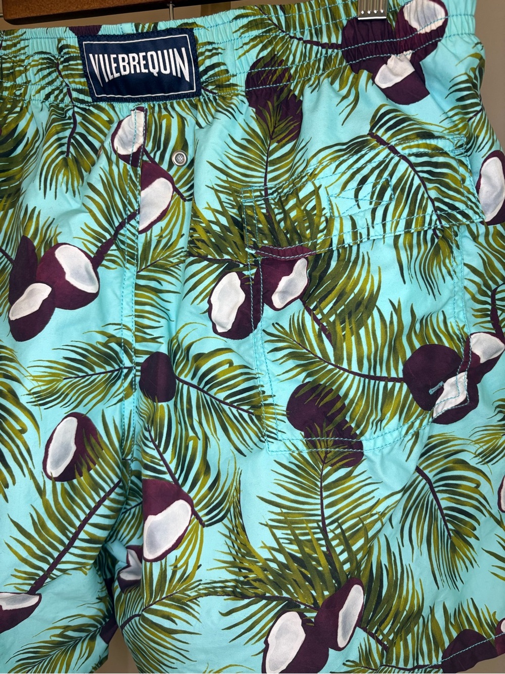 Vilebrequin Turquoise Palm & Coconut Print Swim Trunks - Picture 4 of 4